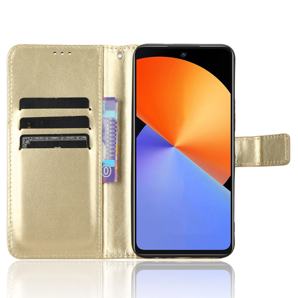 For Infinix Note 30i 4G Anti-Dust Phone Cover Wallet Crazy Horse Texture Stand PU Leather Flip Case Shell