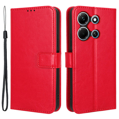 For Infinix Note 30i 4G Anti-Dust Phone Cover Wallet Crazy Horse Texture Stand PU Leather Flip Case Shell