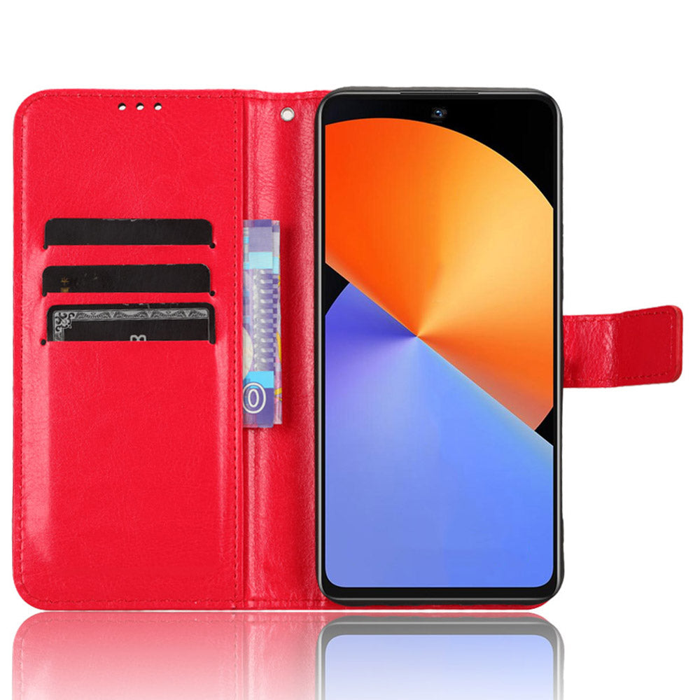 For Infinix Note 30i 4G Anti-Dust Phone Cover Wallet Crazy Horse Texture Stand PU Leather Flip Case Shell
