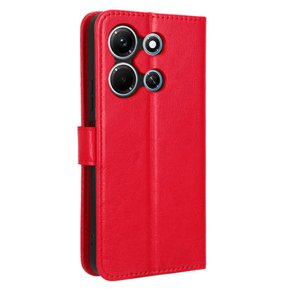 For Infinix Note 30i 4G Anti-Dust Phone Cover Wallet Crazy Horse Texture Stand PU Leather Flip Case Shell