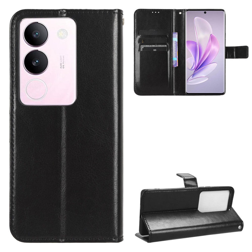 For vivo V29 5G / S17 5G / S17 Pro 5G / S17t 5G Magnetic Closure Wallet Phone Case Crazy Horse Texture Leather Stand Flip Cover