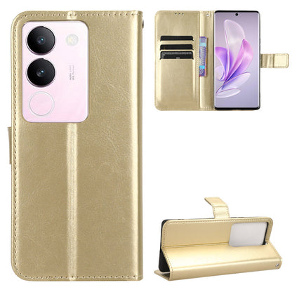 For vivo V29 5G / S17 5G / S17 Pro 5G / S17t 5G Magnetic Closure Wallet Phone Case Crazy Horse Texture Leather Stand Flip Cover