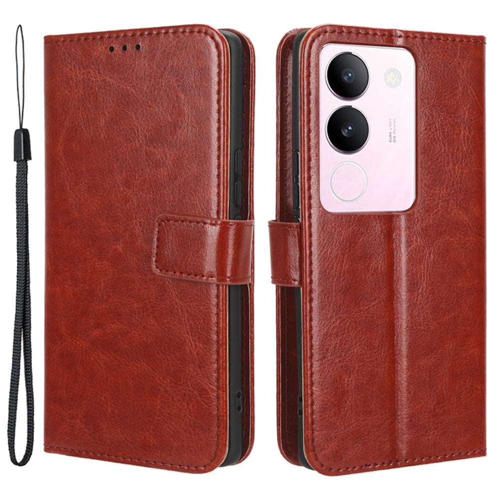 For vivo V29 5G / S17 5G / S17 Pro 5G / S17t 5G Magnetic Closure Wallet Phone Case Crazy Horse Texture Leather Stand Flip Cover