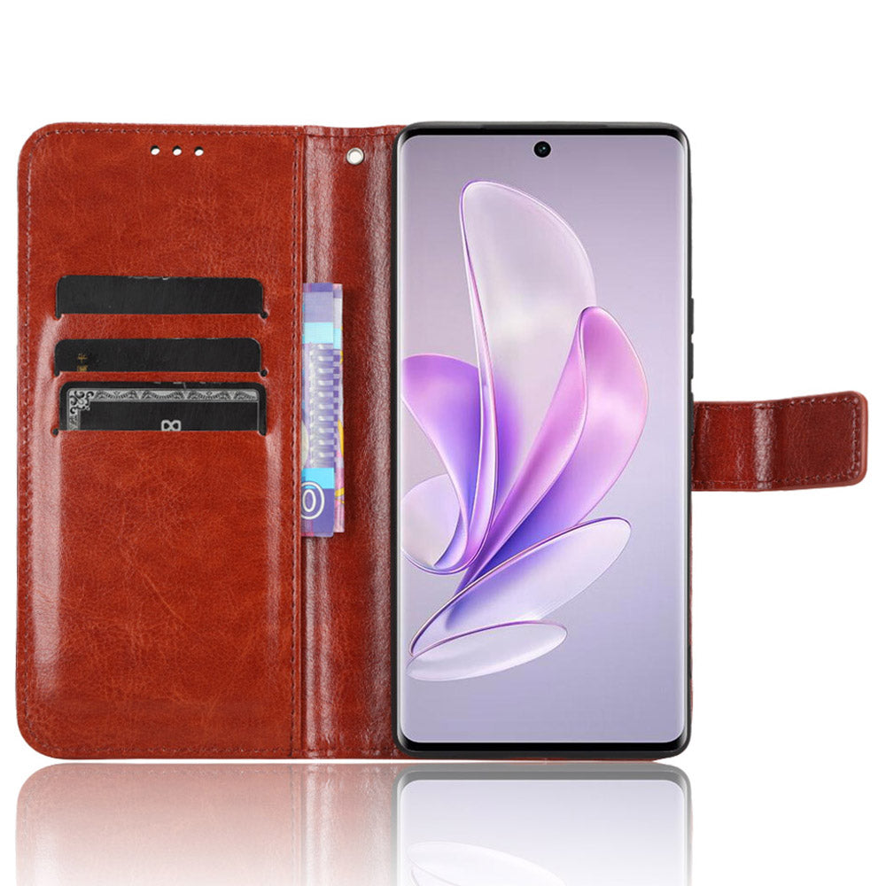For vivo V29 5G / S17 5G / S17 Pro 5G / S17t 5G Magnetic Closure Wallet Phone Case Crazy Horse Texture Leather Stand Flip Cover