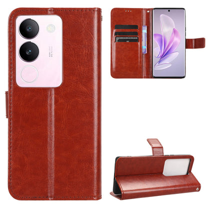 For vivo V29 5G / S17 5G / S17 Pro 5G / S17t 5G Magnetic Closure Wallet Phone Case Crazy Horse Texture Leather Stand Flip Cover