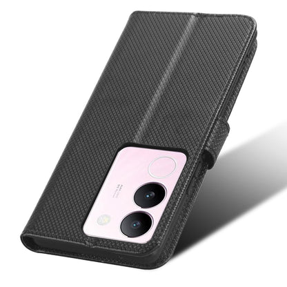 For vivo V29 5G / S17 5G / S17 Pro 5G / S17t 5G PU Leather Phone Case Stand Wallet Anti-Dust Phone Shell Diamond Texture Cover