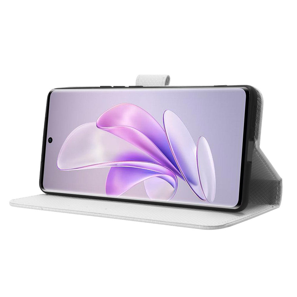 For vivo V29 5G / S17 5G / S17 Pro 5G / S17t 5G PU Leather Phone Case Stand Wallet Anti-Dust Phone Shell Diamond Texture Cover