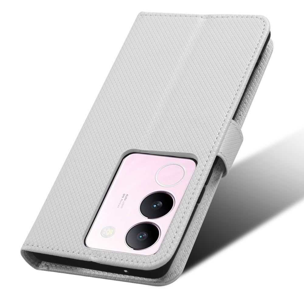 For vivo V29 5G / S17 5G / S17 Pro 5G / S17t 5G PU Leather Phone Case Stand Wallet Anti-Dust Phone Shell Diamond Texture Cover