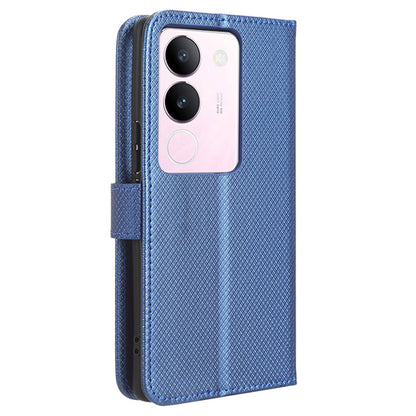 For vivo V29 5G / S17 5G / S17 Pro 5G / S17t 5G PU Leather Phone Case Stand Wallet Anti-Dust Phone Shell Diamond Texture Cover
