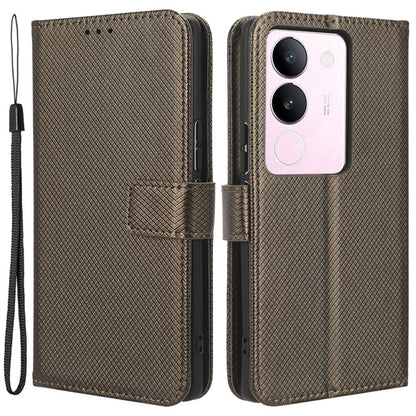 For vivo V29 5G / S17 5G / S17 Pro 5G / S17t 5G PU Leather Phone Case Stand Wallet Anti-Dust Phone Shell Diamond Texture Cover