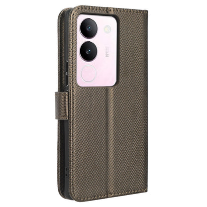 For vivo V29 5G / S17 5G / S17 Pro 5G / S17t 5G PU Leather Phone Case Stand Wallet Anti-Dust Phone Shell Diamond Texture Cover