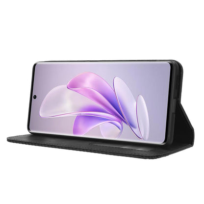 For vivo V29 5G / S17 5G / S17 Pro 5G / S17t 5G Retro Stand Anti-fall Mobile Phone Cover PU Leather Magnetic Case Wallet
