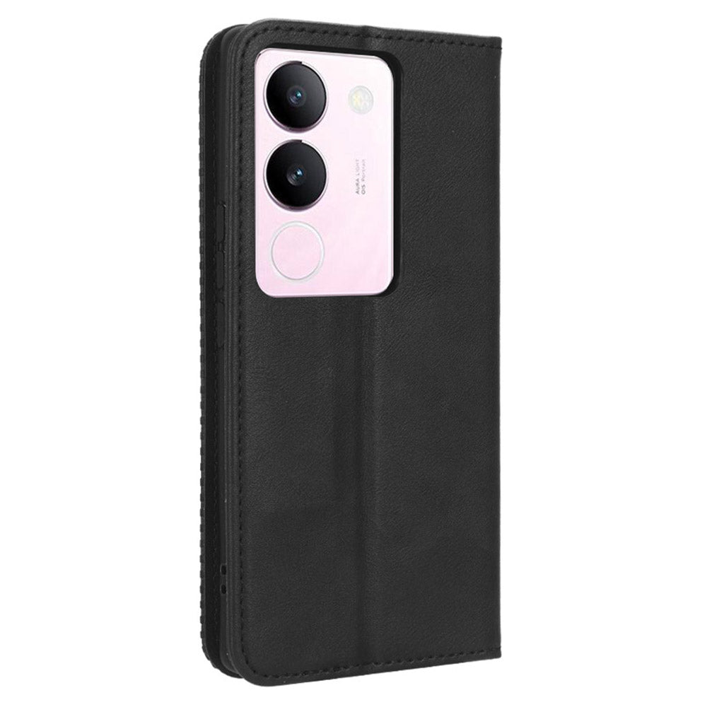 For vivo V29 5G / S17 5G / S17 Pro 5G / S17t 5G Retro Stand Anti-fall Mobile Phone Cover PU Leather Magnetic Case Wallet