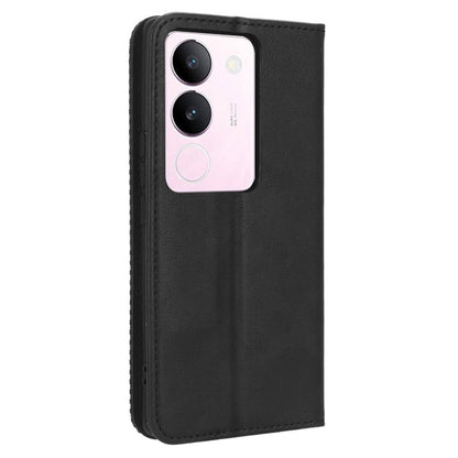 For vivo V29 5G / S17 5G / S17 Pro 5G / S17t 5G Retro Stand Anti-fall Mobile Phone Cover PU Leather Magnetic Case Wallet