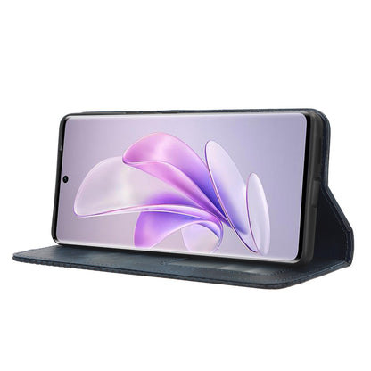 For vivo V29 5G / S17 5G / S17 Pro 5G / S17t 5G Retro Stand Anti-fall Mobile Phone Cover PU Leather Magnetic Case Wallet