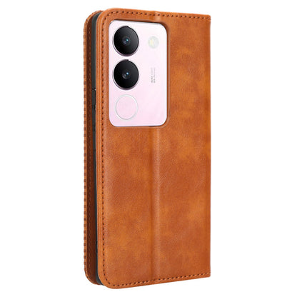 For vivo V29 5G / S17 5G / S17 Pro 5G / S17t 5G Retro Stand Anti-fall Mobile Phone Cover PU Leather Magnetic Case Wallet