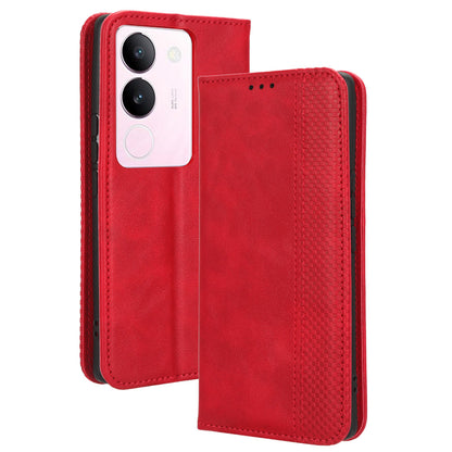For vivo V29 5G / S17 5G / S17 Pro 5G / S17t 5G Retro Stand Anti-fall Mobile Phone Cover PU Leather Magnetic Case Wallet