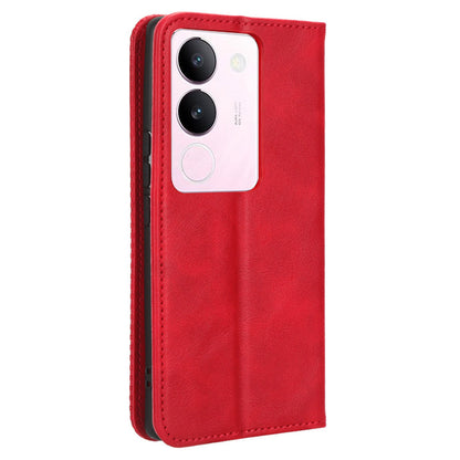 For vivo V29 5G / S17 5G / S17 Pro 5G / S17t 5G Retro Stand Anti-fall Mobile Phone Cover PU Leather Magnetic Case Wallet