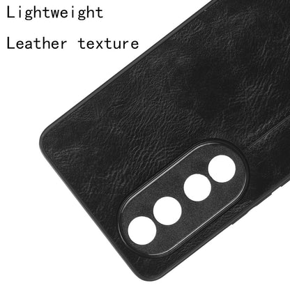For Honor 90 PU Leather Coated TPU+PC Phone Case Cowhide Texture Shockproof Cover