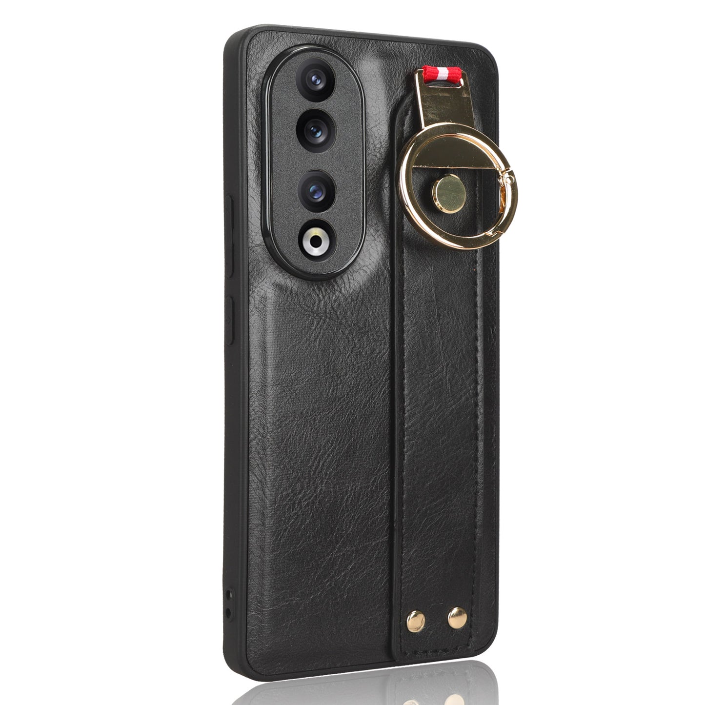 For Honor 90 Wristband Kickstand Phone Case PU Leather+PC+TPU Cover with Bottle Opener
