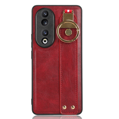 For Honor 90 Wristband Kickstand Phone Case PU Leather+PC+TPU Cover with Bottle Opener