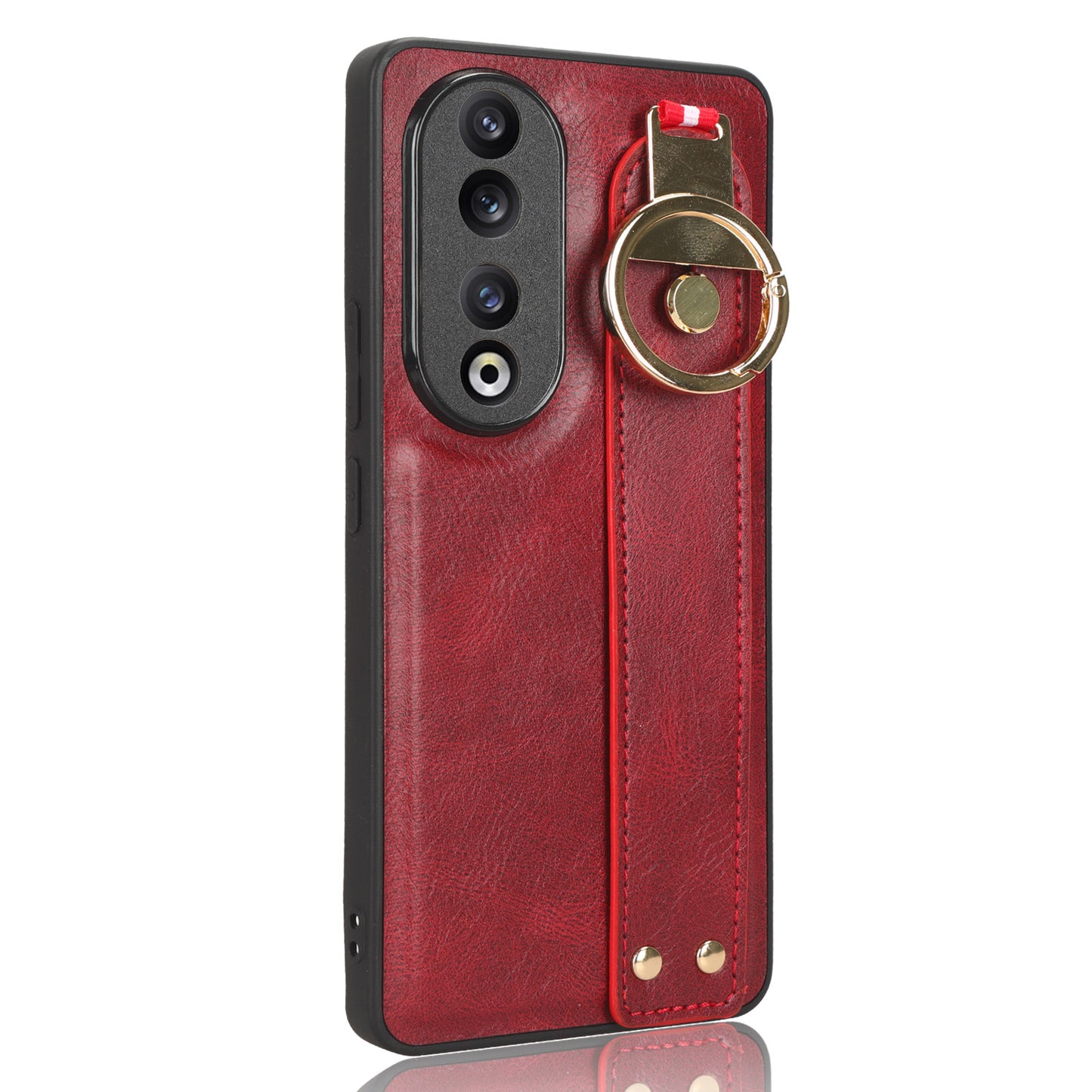 For Honor 90 Wristband Kickstand Phone Case PU Leather+PC+TPU Cover with Bottle Opener