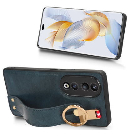 For Honor 90 Wristband Kickstand Phone Case PU Leather+PC+TPU Cover with Bottle Opener