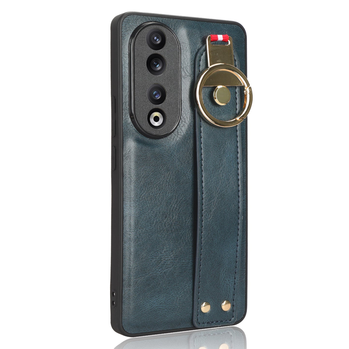 For Honor 90 Wristband Kickstand Phone Case PU Leather+PC+TPU Cover with Bottle Opener