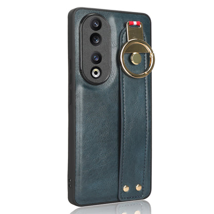 For Honor 90 Wristband Kickstand Phone Case PU Leather+PC+TPU Cover with Bottle Opener