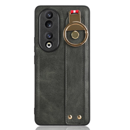For Honor 90 Wristband Kickstand Phone Case PU Leather+PC+TPU Cover with Bottle Opener