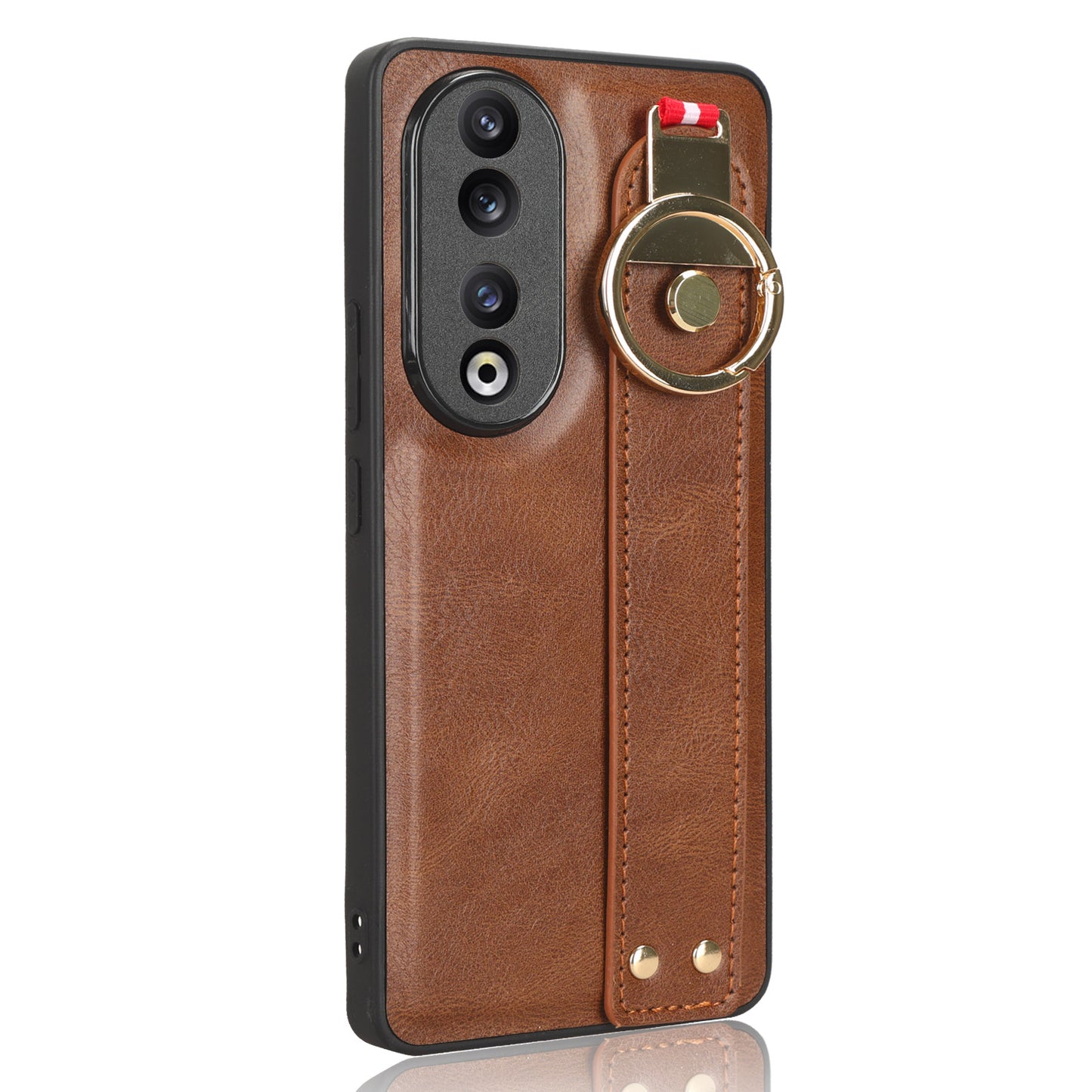 For Honor 90 Wristband Kickstand Phone Case PU Leather+PC+TPU Cover with Bottle Opener