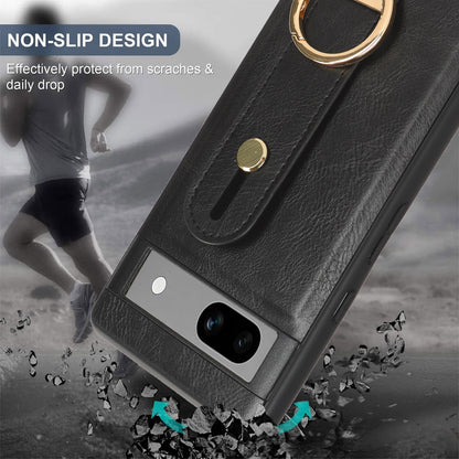For Google Pixel 7a PU Leather+PC+TPU Phone Case Bottle Opener Wristband Kickstand Cover
