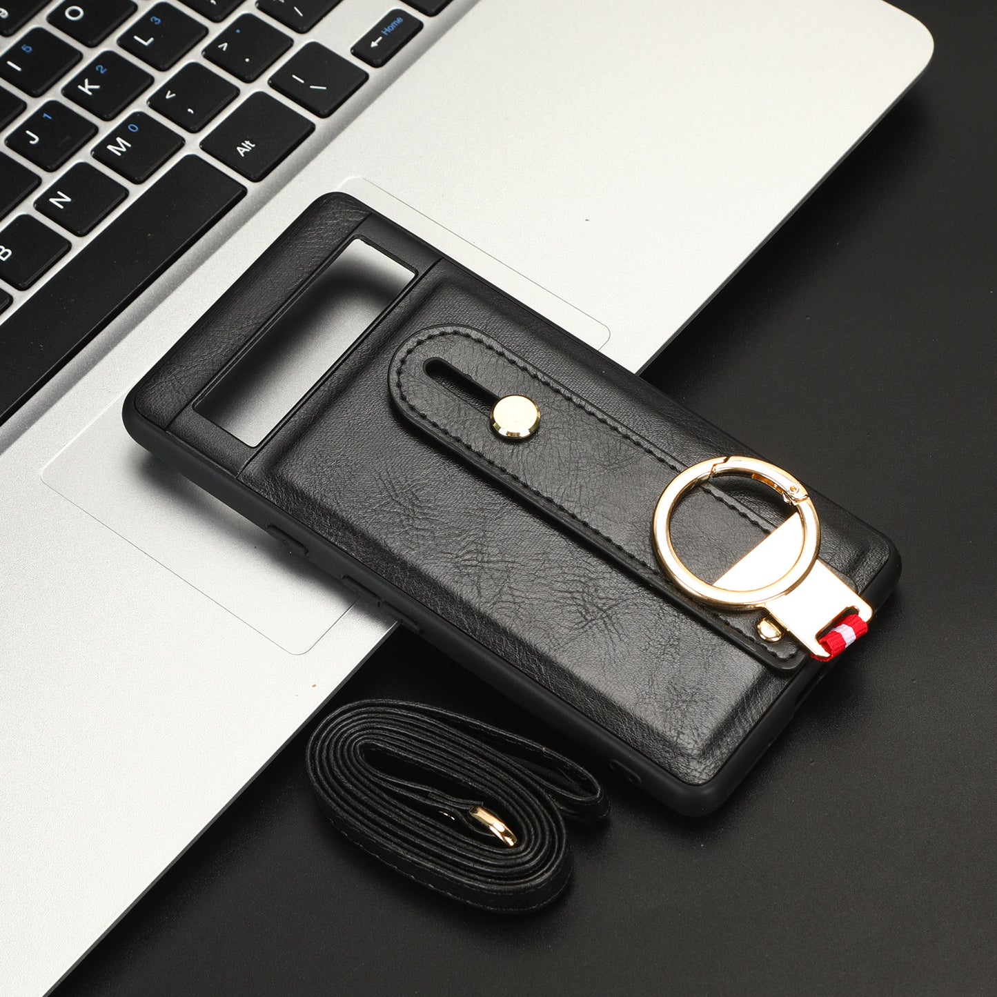 For Google Pixel 7a PU Leather+PC+TPU Phone Case Bottle Opener Wristband Kickstand Cover