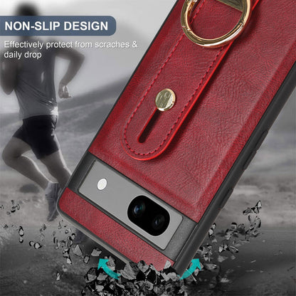 For Google Pixel 7a PU Leather+PC+TPU Phone Case Bottle Opener Wristband Kickstand Cover