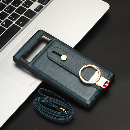 For Google Pixel 7a PU Leather+PC+TPU Phone Case Bottle Opener Wristband Kickstand Cover