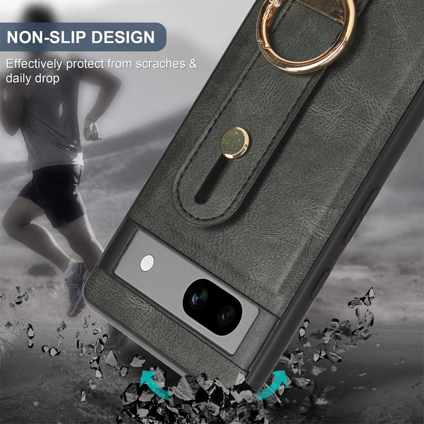 For Google Pixel 7a PU Leather+PC+TPU Phone Case Bottle Opener Wristband Kickstand Cover