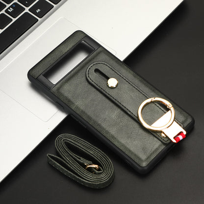 For Google Pixel 7a PU Leather+PC+TPU Phone Case Bottle Opener Wristband Kickstand Cover