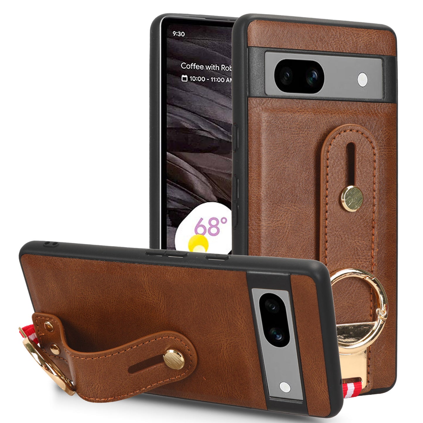 For Google Pixel 7a PU Leather+PC+TPU Phone Case Bottle Opener Wristband Kickstand Cover