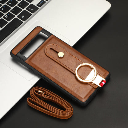 For Google Pixel 7a PU Leather+PC+TPU Phone Case Bottle Opener Wristband Kickstand Cover