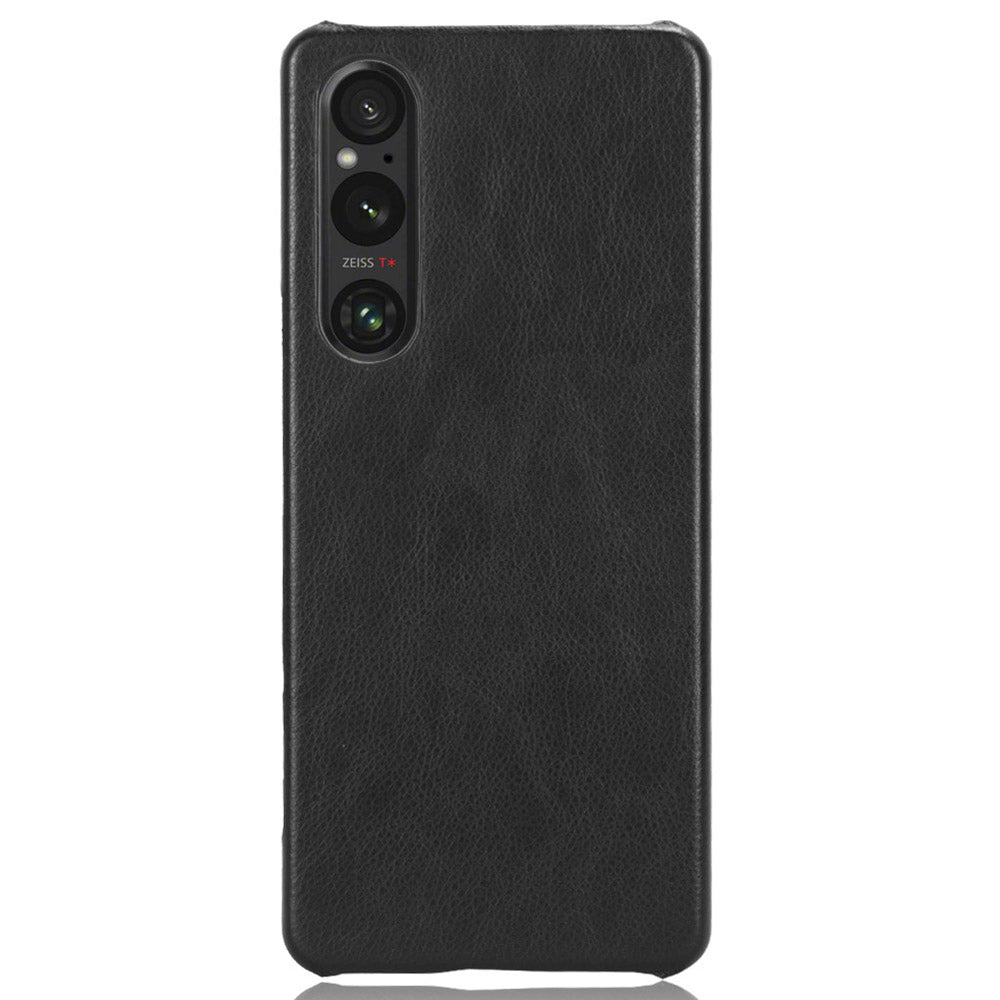 For Sony Xperia 1 V PU Leather + Hard PC Shell Litchi Texture Ultra Thin Protective Phone Case