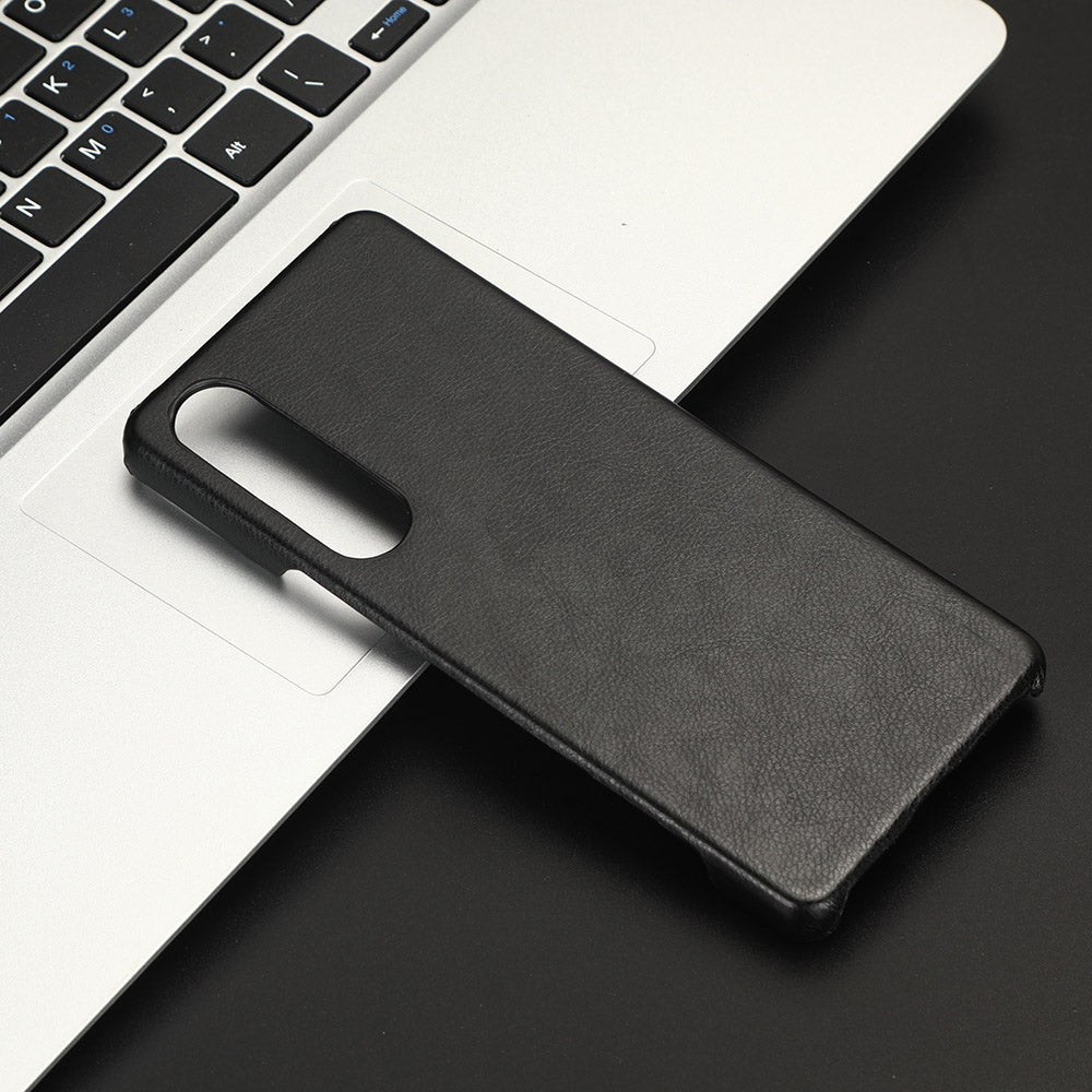 For Sony Xperia 1 V PU Leather + Hard PC Shell Litchi Texture Ultra Thin Protective Phone Case