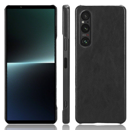 For Sony Xperia 1 V PU Leather + Hard PC Shell Litchi Texture Ultra Thin Protective Phone Case