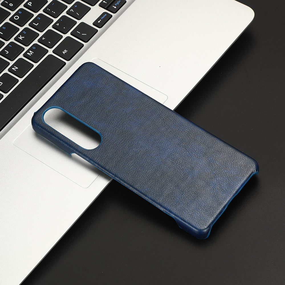 For Sony Xperia 1 V PU Leather + Hard PC Shell Litchi Texture Ultra Thin Protective Phone Case