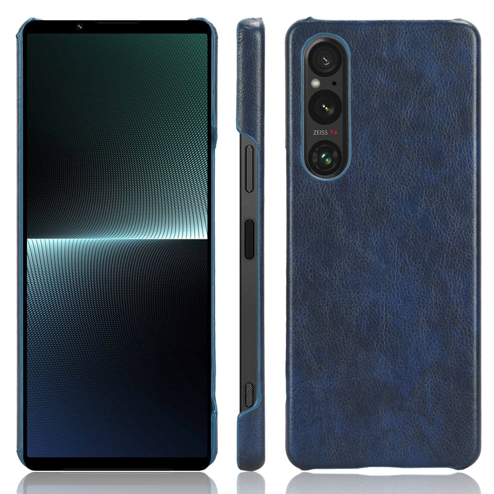 For Sony Xperia 1 V PU Leather + Hard PC Shell Litchi Texture Ultra Thin Protective Phone Case