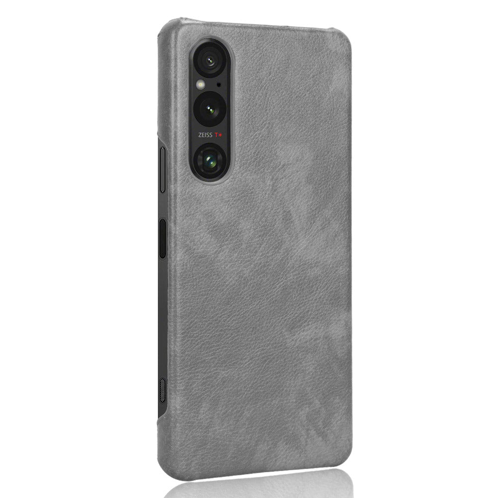 For Sony Xperia 1 V PU Leather + Hard PC Shell Litchi Texture Ultra Thin Protective Phone Case