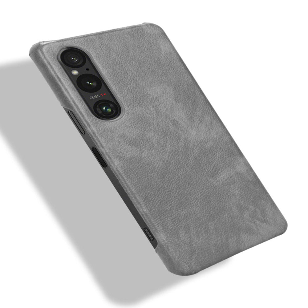For Sony Xperia 1 V PU Leather + Hard PC Shell Litchi Texture Ultra Thin Protective Phone Case