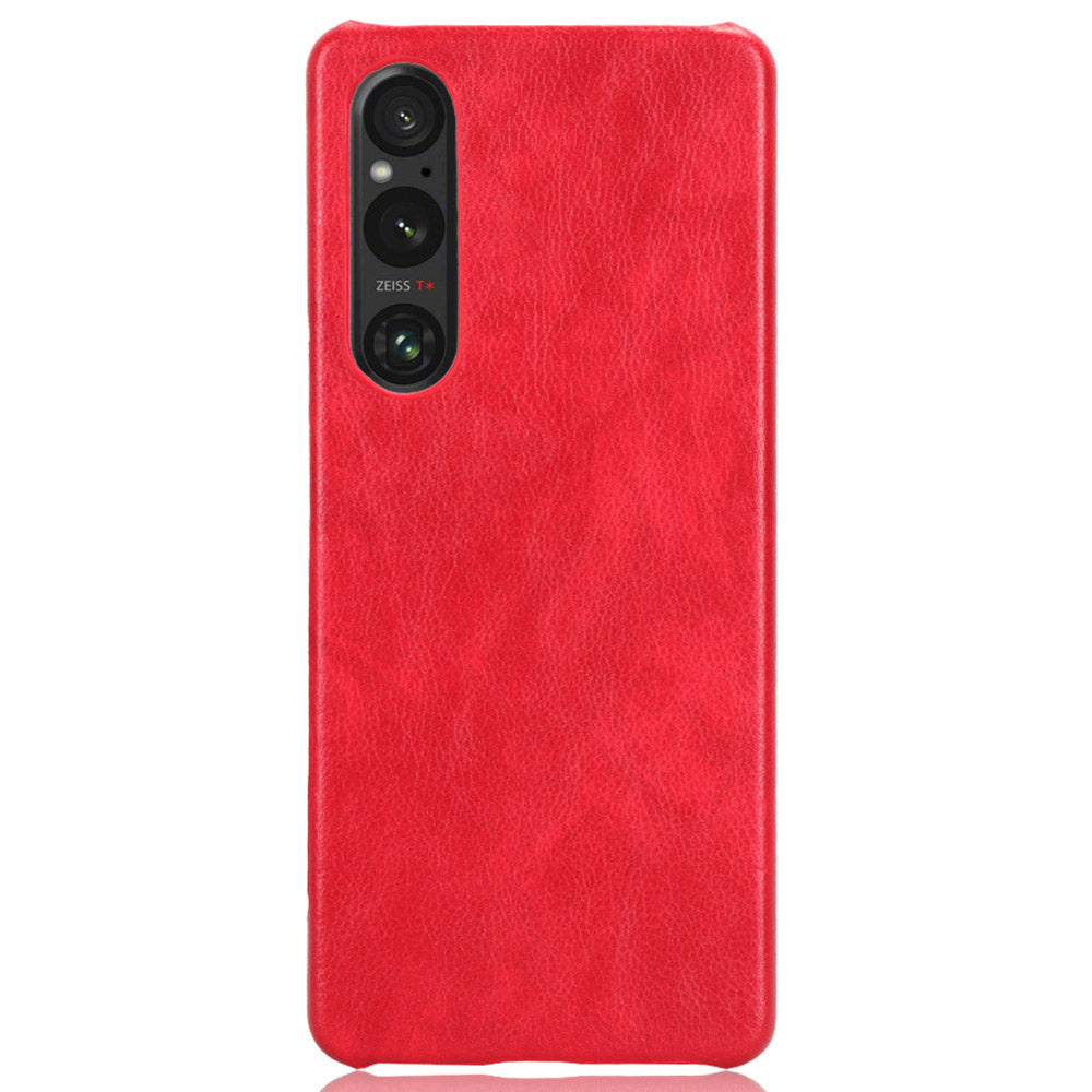 For Sony Xperia 1 V PU Leather + Hard PC Shell Litchi Texture Ultra Thin Protective Phone Case