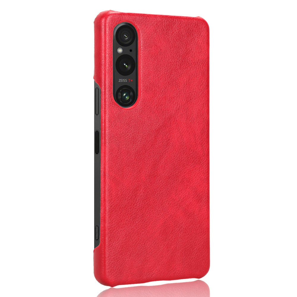 For Sony Xperia 1 V PU Leather + Hard PC Shell Litchi Texture Ultra Thin Protective Phone Case