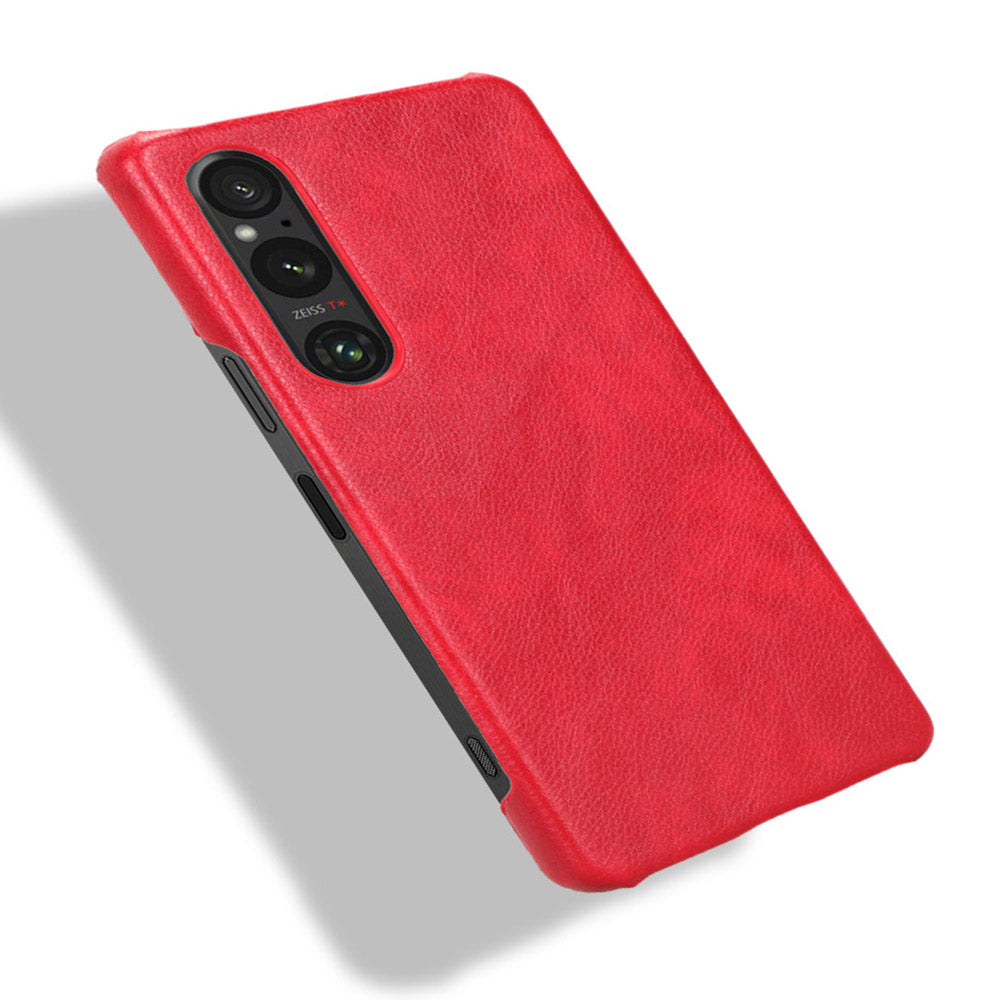 For Sony Xperia 1 V PU Leather + Hard PC Shell Litchi Texture Ultra Thin Protective Phone Case