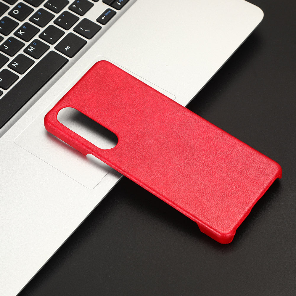 For Sony Xperia 1 V PU Leather + Hard PC Shell Litchi Texture Ultra Thin Protective Phone Case